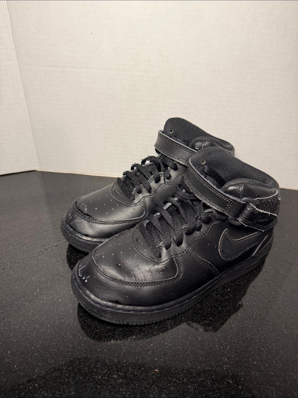 Nike Air Force 1 Mid '07 Triple Black High Tops Kids Size 3